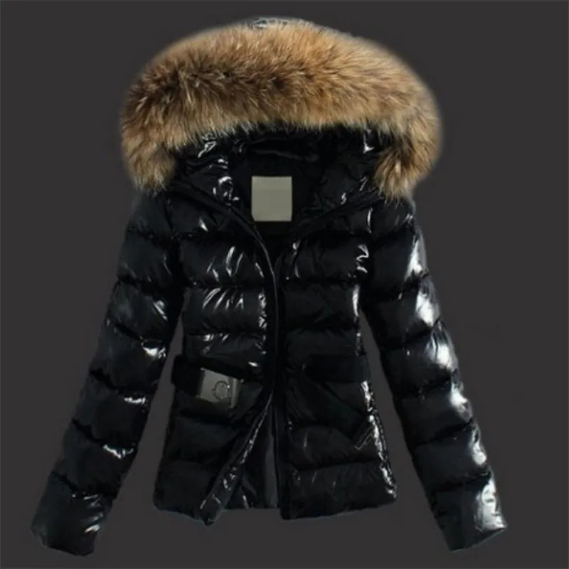 Европа и США Женская хлопковая куртка пальто с капюшоном пуховые хлопковые куртки черный и хаки воротник из искусственного меха из искусственной кожи