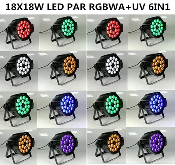 

16pcs / RGBWA+UV 6IN1 18X18W LED PAR Light/ disco lights, par led stage professional dj equipment LED wash light