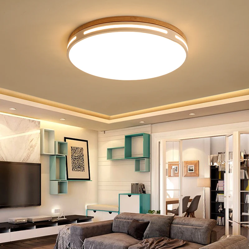 Ultra thin wood ceiling LED Living room lights ceiling fixtures fixture