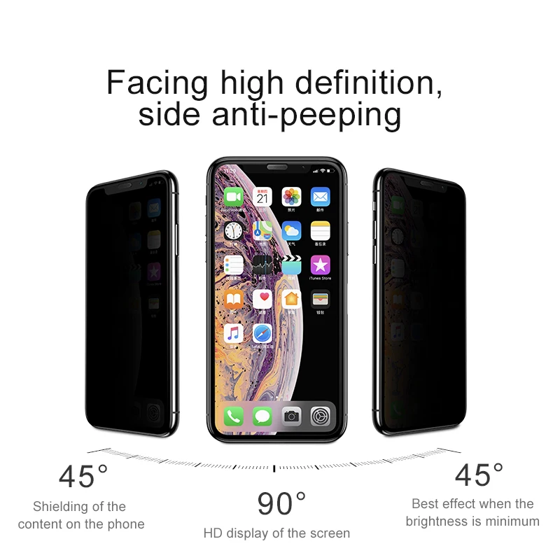  Baseus Anti Glare Schutz Glas Für iPhone XR Xs Max Screen Protector 03mm 3D Volle Abdeckung Aus Geh