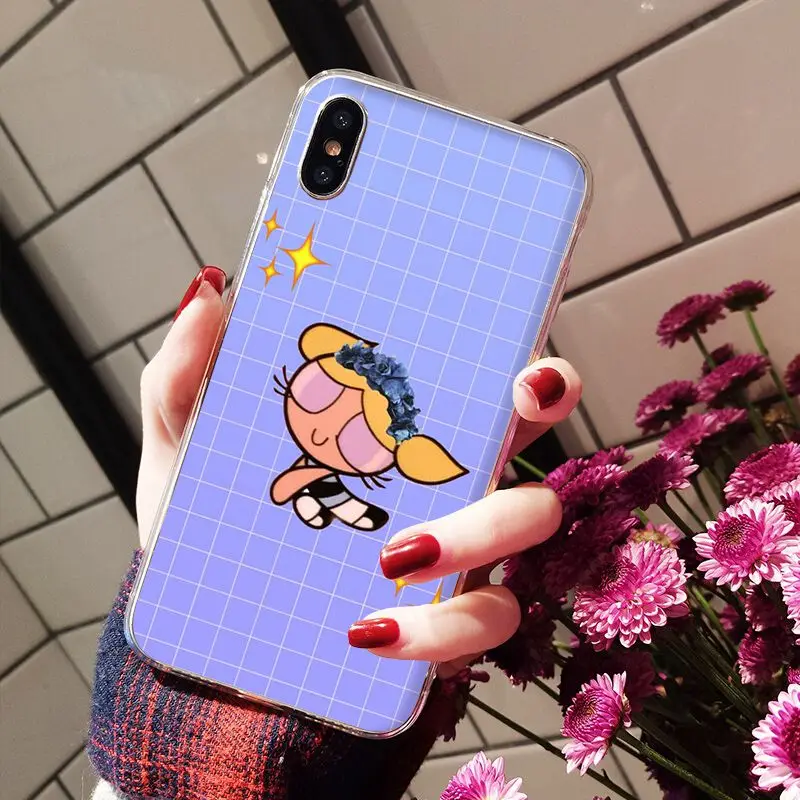 Yinuoda супер милый Powerpuff Girls Мягкий силиконовый чехол для телефона для Apple iPhone 8 7 6 6S Plus X XS MAX 5 5S SE XR мобильных телефонов - Цвет: A10