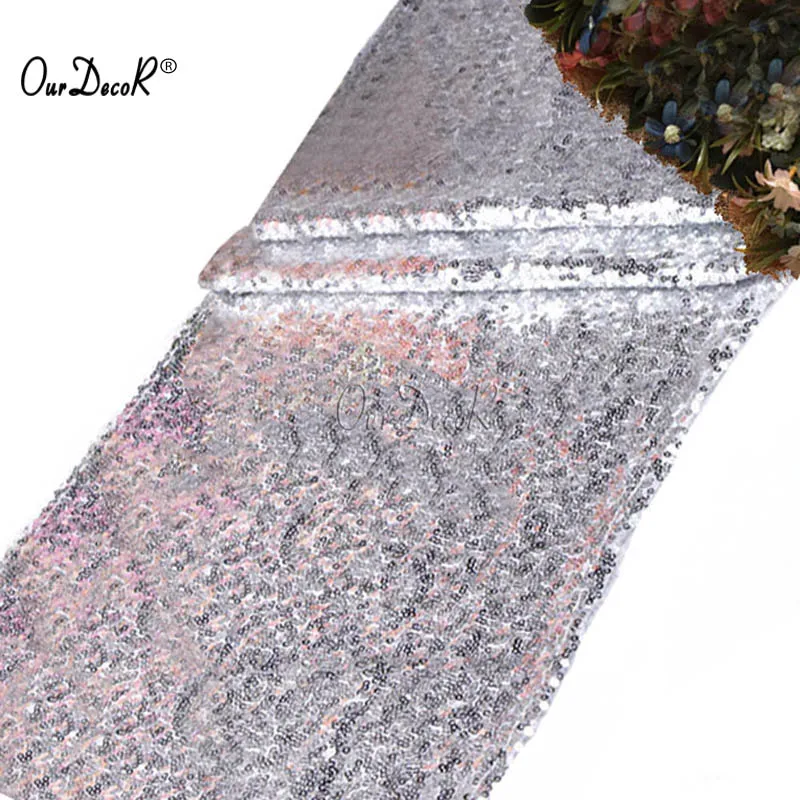 

10 pcs/lot Sequin Table Runners High Density Sparkly Bling Table Runner Wedding Party Decorations Accessories 30x180/250/275 cm