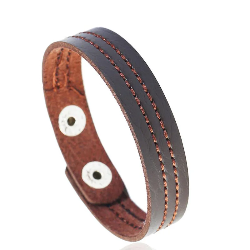 Sauvoo 2019 простой дизайн черно-коричневые браслеты из искусственной кожи для женщин