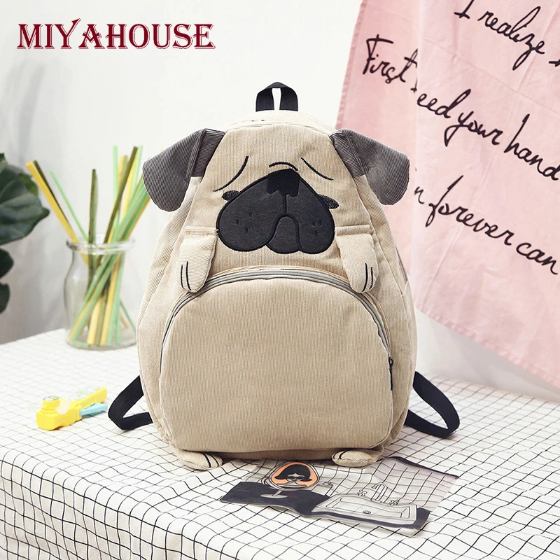 

Miyahouse Female Cute Squirrel Corduroy Backpacks Teenage Girls Lovely Cartoon Animal Shape Shoulder Schoolbag Women Travel Bags