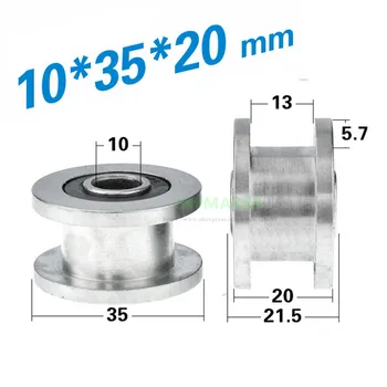 

1pcs 10*35*20mm H grooved wheel, metal non-standard grooved pulley/roller, 6000-2RS bearing wheel/rolling guide wheel