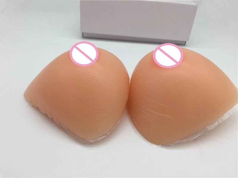 

Shemale Transgender Silicone Boobs 1200g/Pair Triangle Fake Tits Silicone Artificial Breast Forms DD Cup
