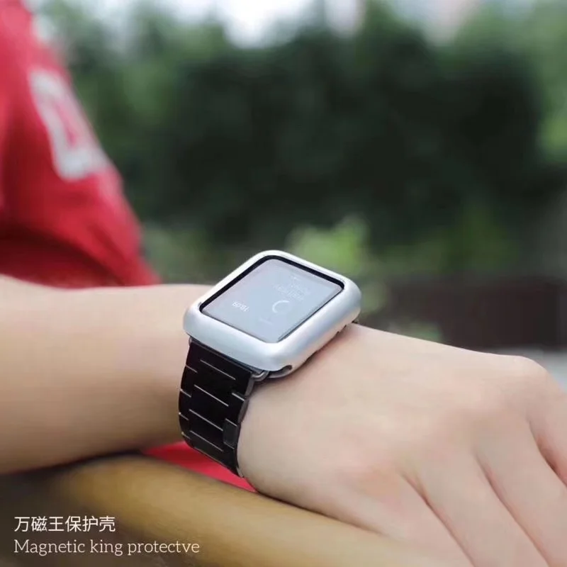 Алюминиевый магнитный металлический защитный чехол для Apple Watch 44 мм 40 42 м s iWatch с