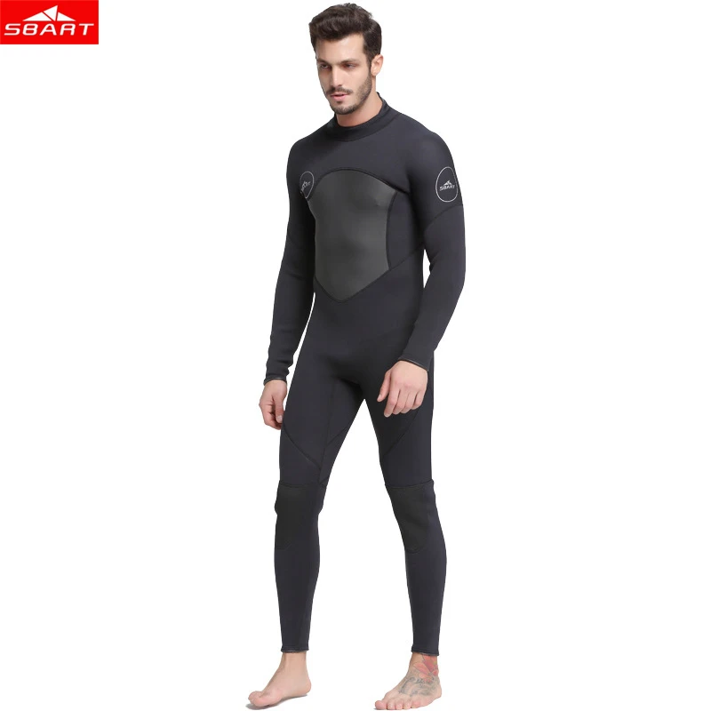 SBART мужские 3 мм Неопреновые водолазные костюмы теплый сохраняя лоскутный купальник брызги одежда для плавания с длинным рукавом Подводная охота с дыхательной трубкой h3 - Цвет: Black