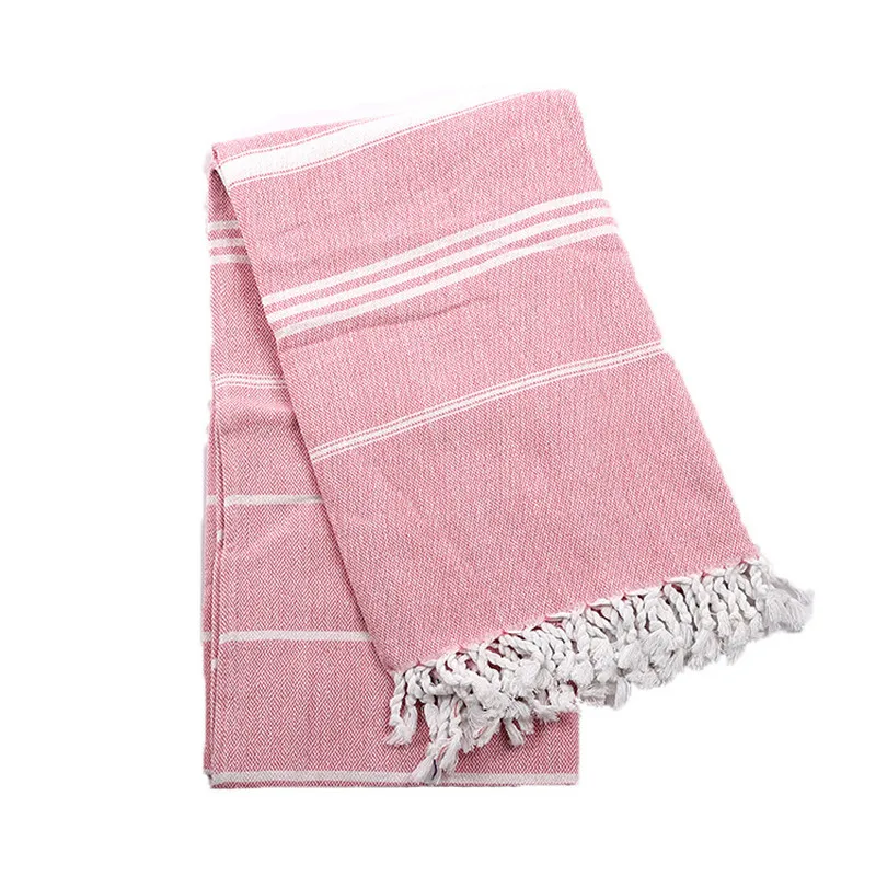 Turkish Beach Towels Striped Cotton Tassels Thin Bath Towel Travel Camping Shawl Sauna Gym Pool Blanket Tapestry 100*180 cm
