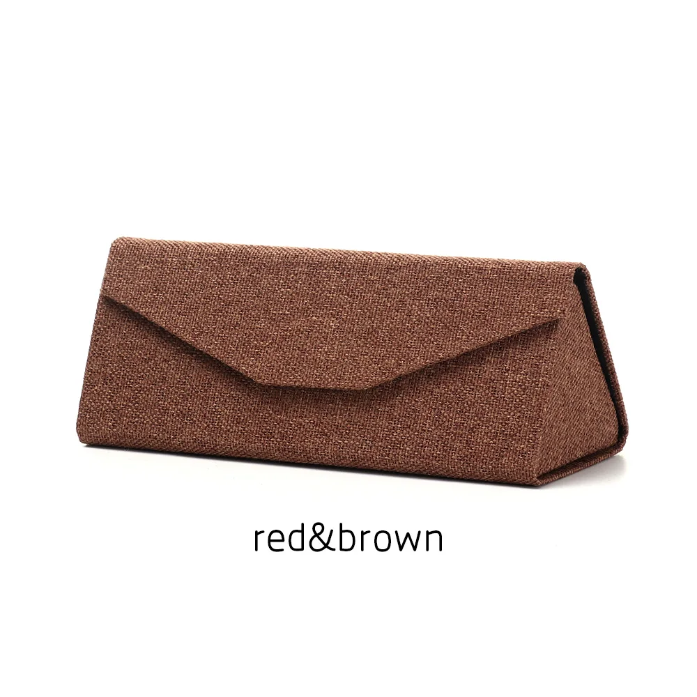 Складной чехол для солнцезащитных очков, корейский тканевый футляр для очков, экологичный Защитный Контейнер для солнцезащитных очков, аксессуары для очков - Цвет: Red Brown