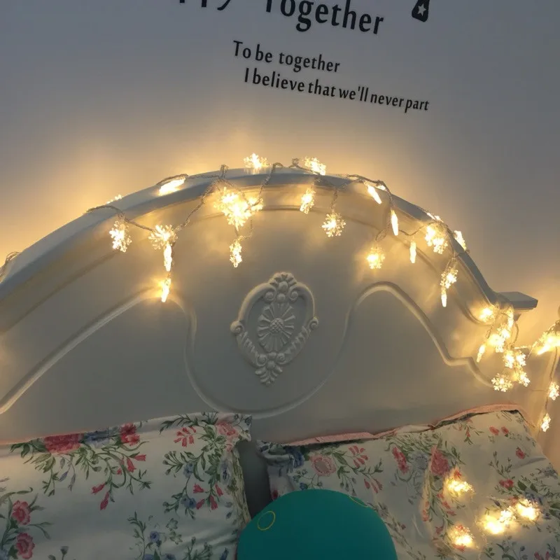 2 м/3 м/8 м Снежинка на батарейках гирлянда Рождественские фонари оконная гирлянда украшения Свадебные Рождественские декоративные лампочки