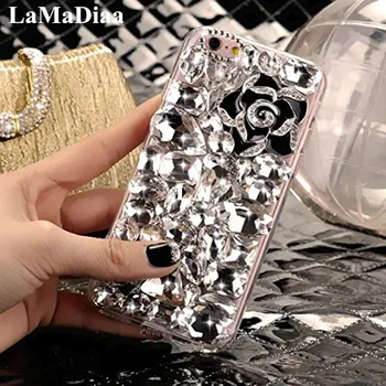 

LaMaDiaa 3D Rhinestone Case for Samsung GalaxyS6 S7 S8 S9 S10 S11Plus Note 5 8 9 10 Bling Crystal Diamond Protective Shell Cover
