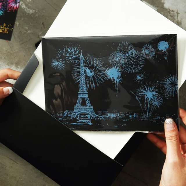 4Pcs/set Magic Colorful Drawing Board Paper Painting Scraping Children Kids learning Education Toys Painting Doodle Scratch Toys 2