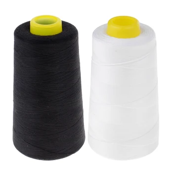 

4500 Yards Polyester Sewing Thread for Sewing Machine Overlocking 60S/2 Black White