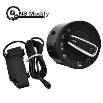 

NS Modify Car Light Switch With Chrome Headlight Switch Sensor Control For VW Passat B6 Jetta Golf MK5 OEM 5ND 941 431B