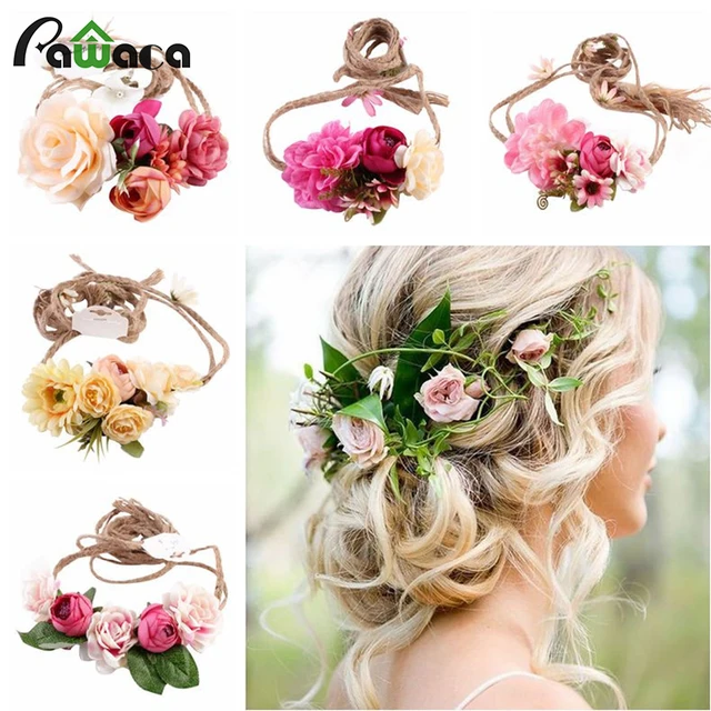 Aliexpress New Diy Bridal Headdress Wreath Leaves Flowers New Diy Bridal Headdress Wreath Leaves Flowers Spring Sweet Wedding Photography Female Flower Headband Accessories