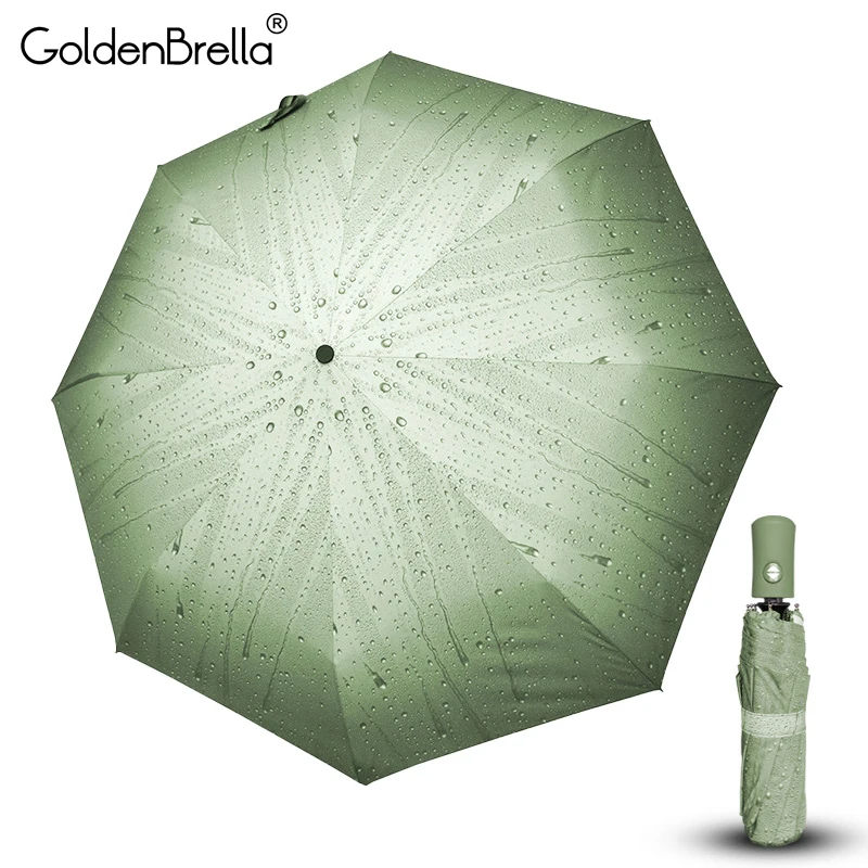 

Creative Raindrops Pattern Fully-Automatic Umbrella Rain Women Men 3Folding Durable Strong Umbrellas Women Kids Rainy Sunny