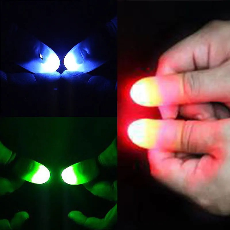 

2Pcs Party Magic Light Up Thumbs Fingers Trick Appearing Light Close Up