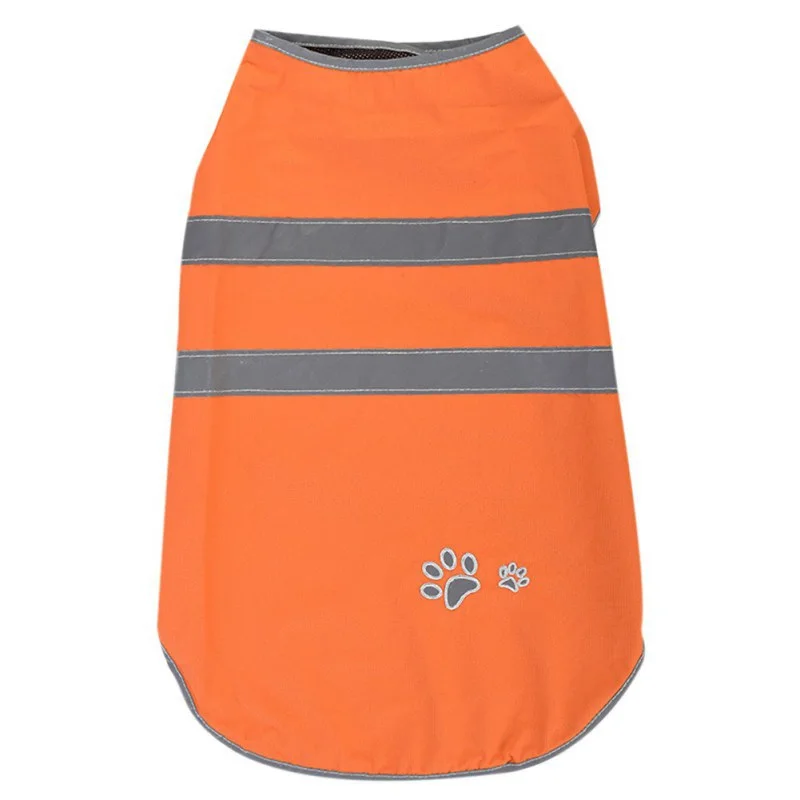 Одежда для собак, дождевик, водонепроницаемые костюмы для собак, нейлоновая застежка, светоотражающая Одежда для собак, куртка с капюшоном, пончо для домашних животных, дождевик - Цвет: Оранжевый