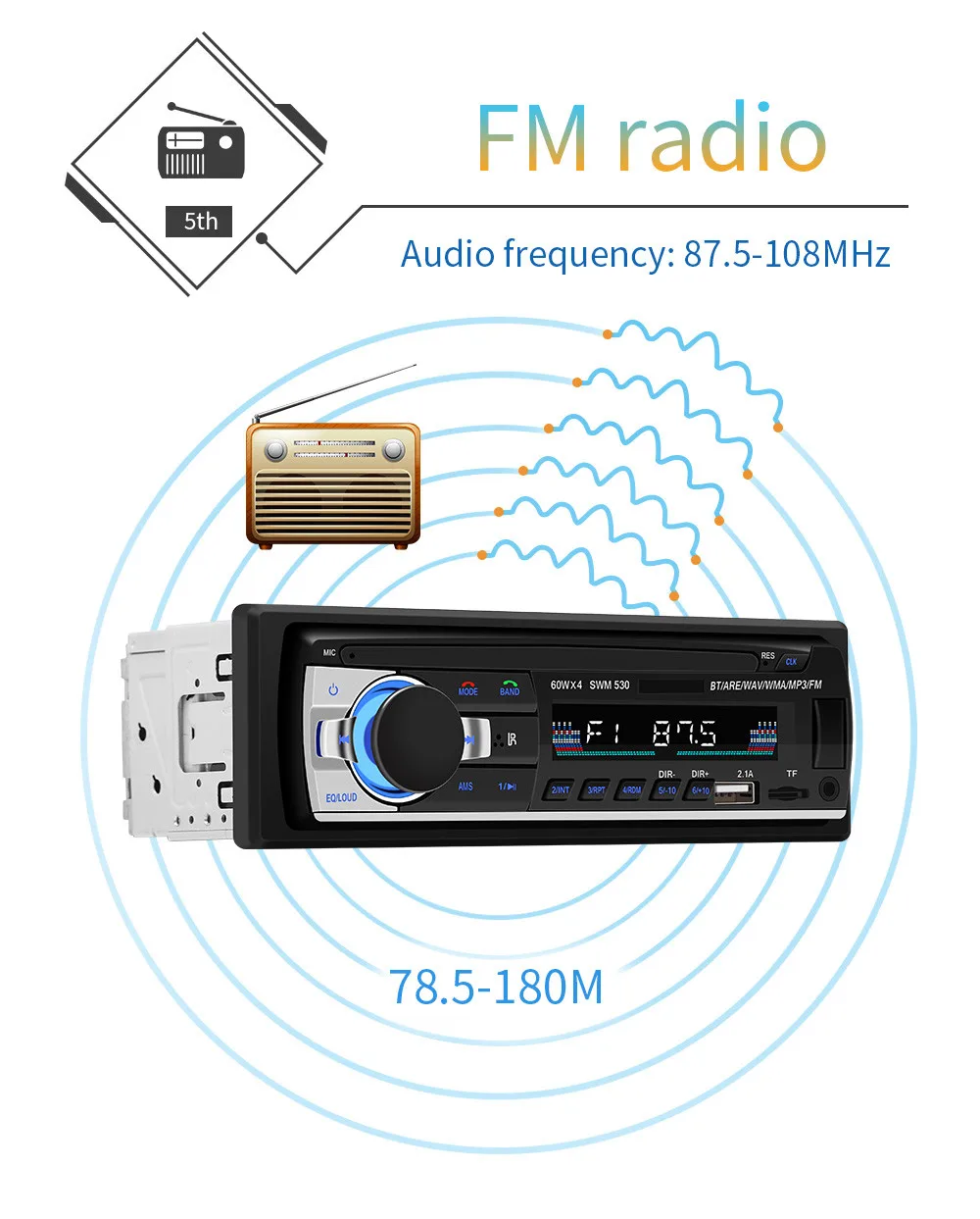 Bluetooth V2.0 JSD-520 oto teypleri Авто Стерео Автомагнитола 1din 12V In-dash 1 Din FM Aux SD USB MP3 автомобильный аудио плеер