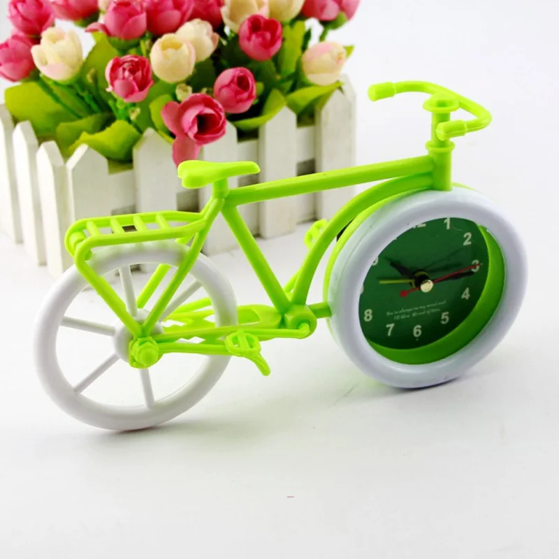 Горячая Распродажа пастырской стиль трубы велосипед форма будильник портативный указатель настольные часы для детей велосипедные часы книги по искусству Декор
