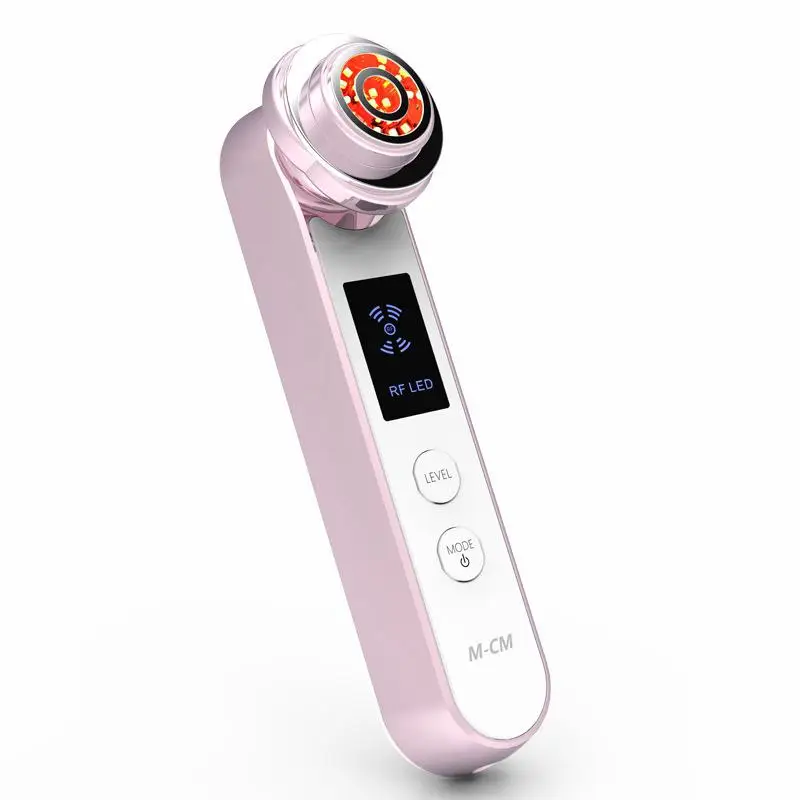 RF Therma beauty instrument перезаряжаемый ручной ионный прибор для удаления морщин EMS гипер-Пульс для подтяжки кожи лица - Цвет: Pink