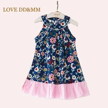 Платья для девочек с надписью «LOVE DD& MM»; Новинка г.; летнее милое удобное кружевное платье без рукавов с цветочным рисунком для маленьких девочек