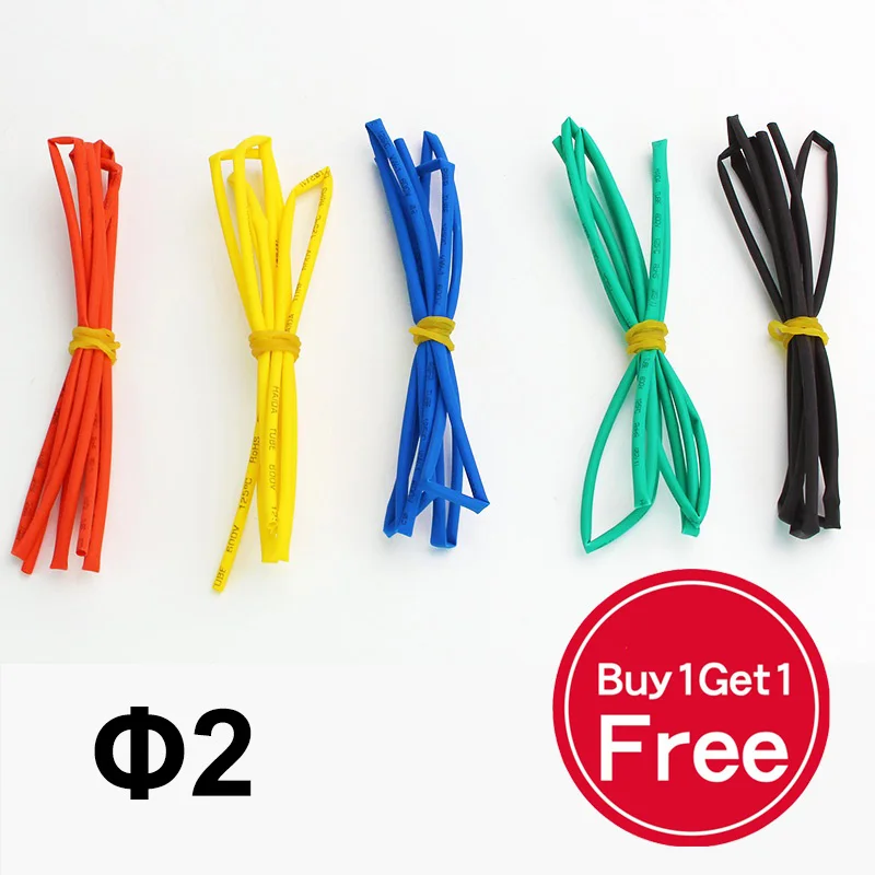 

[Buy 1 Get 1 ] 2mm Heat Shrink Tube 2:1 shrinkable Tubing PE Heatshrink tube Cable Sleeve Wrap Wire Kit free shipping