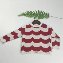 Lashojas/красный и белый свитер с волнами для маленьких мальчиков и девочек 1-6 лет