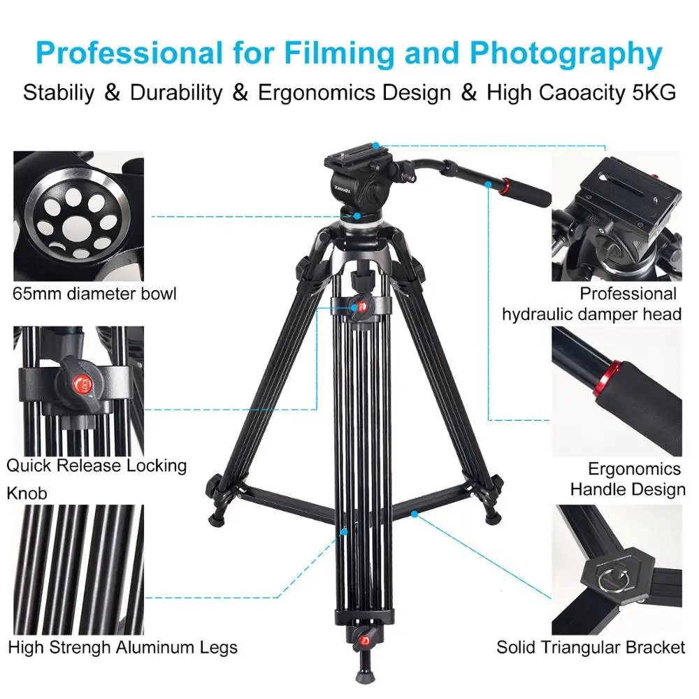 ASHANKS JY0508 0508A Professional Tripod for
