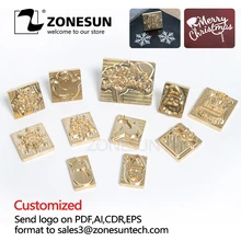 ZONESUN на заказ латунный логотип штамп Рождественское дерево подарок украшение кожа тиснение инструмент Дерево сжигание брендинг железо