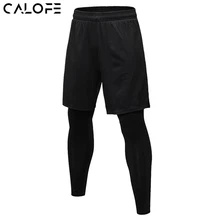 CALOFE мужские фитнес-зал брюки быстросохнущие компрессионные Pabts дышащие эластичные длинные два спортивные тренировочные пот брюки