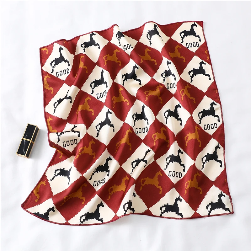 Брендовый дизайнерский шелковый шарф квадратный женский модный Леопардовый шейный платок дамские рабочие шарфы маленький зимний платок бандана повязка для волос
