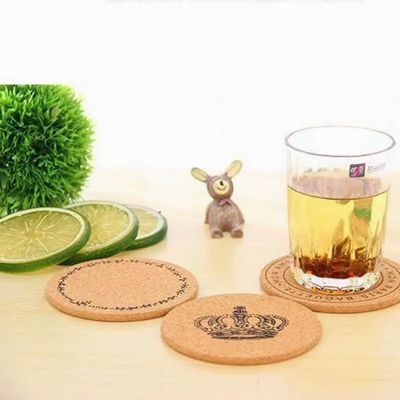 200pcs Classic Round Plain Cork Coasters Drink Wine Mats Cork Mats