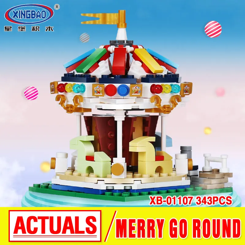 

XingBao 01107 Genuine 343Pcs Colorful World Series The Merry Go Round Set Building Blocks Bricks Educational Toys Model Gifts