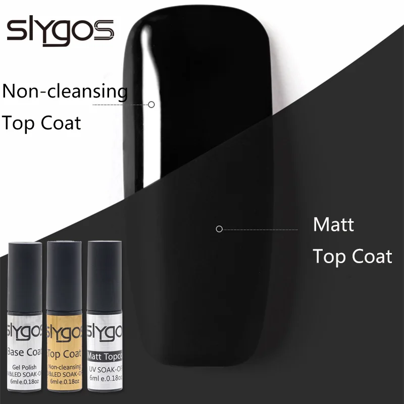 

SLYGOS 6ML Nails Gel Polish TOP BASE Coat Long Lasting Soak Off Base Gel Nail Art Matt Topcoat UV Gel Varnish Manicure