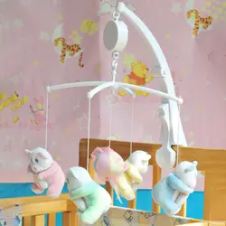 Белый погремушки кронштейн для новорожденных Комплект Игрушка шпаргалки для мобильных телефонов зажим кровать колокол игрушка для детей