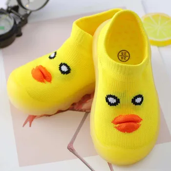 

2019 Spring Infant Toddler Duck Shoes Girls Boys Casual Knitted Prewalkers Soft Sole Comfortable Non-Slip Kid Baby First Walkers