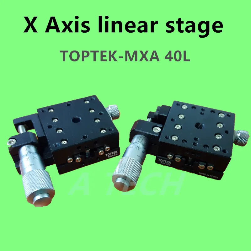 

Manual Linear Stage Platform, TOPTEK 40*40mm, Made in Korea, X Axis linear stage, Aluminium Precision manual platform, used
