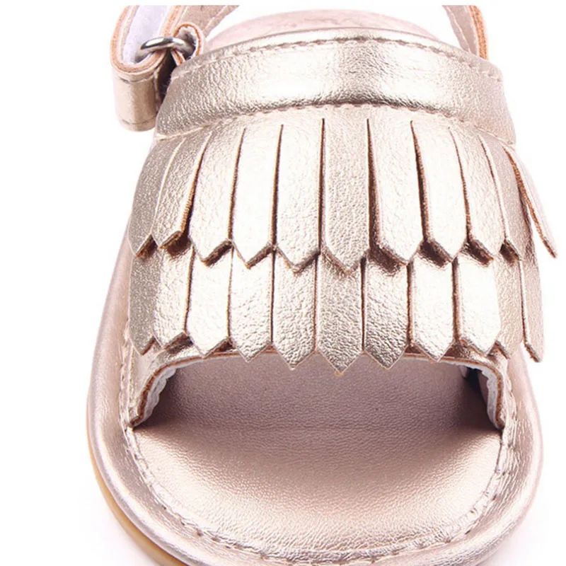 Летние Новые матовые босоножки с кисточками для маленьких девочек Малыш обувь резиновая подошва сандалии 11-13 см
