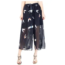 women wide leg pants summer print trousers elastic waist femme chiffon wide leg trousers pantalones mujer cintura alta women wide leg pants summer print trousers elastic waist femme chiffon wide leg trousers pantalones mujer cintura alta