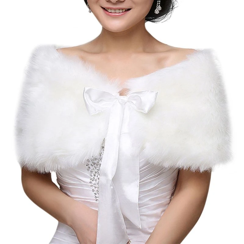 white fur cape wedding