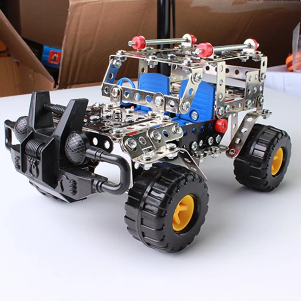 

Cross-country Vehicle Constructor Toys 262Pcs/Set Metal Enlighten Assembly Model Building Kits Blocks Toys For Boys Girls Gifts