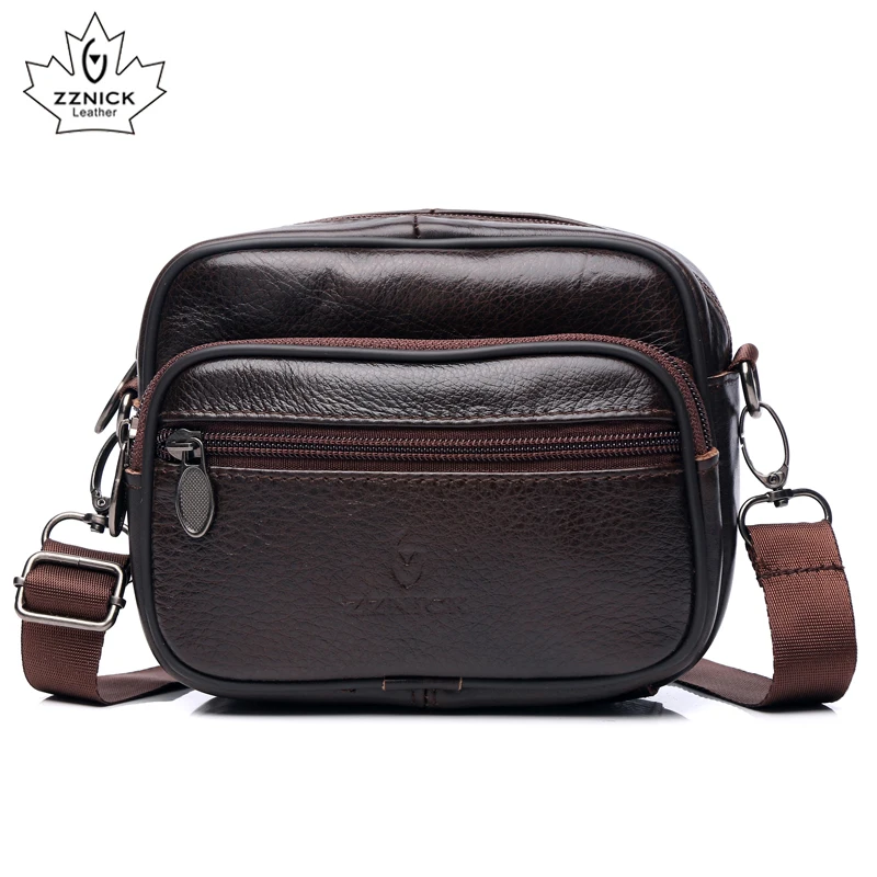 ZZNICK 100% Genuine Leather Men Bag Luxury Brand Designer Vintage Business Messenger Bags ...
