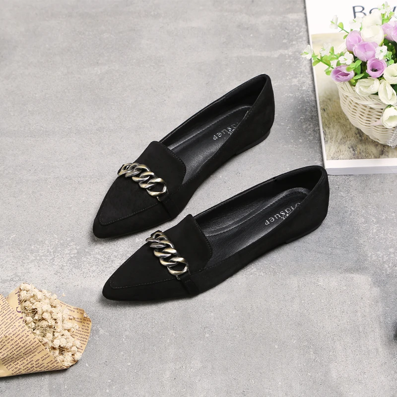flat shoes with chain
