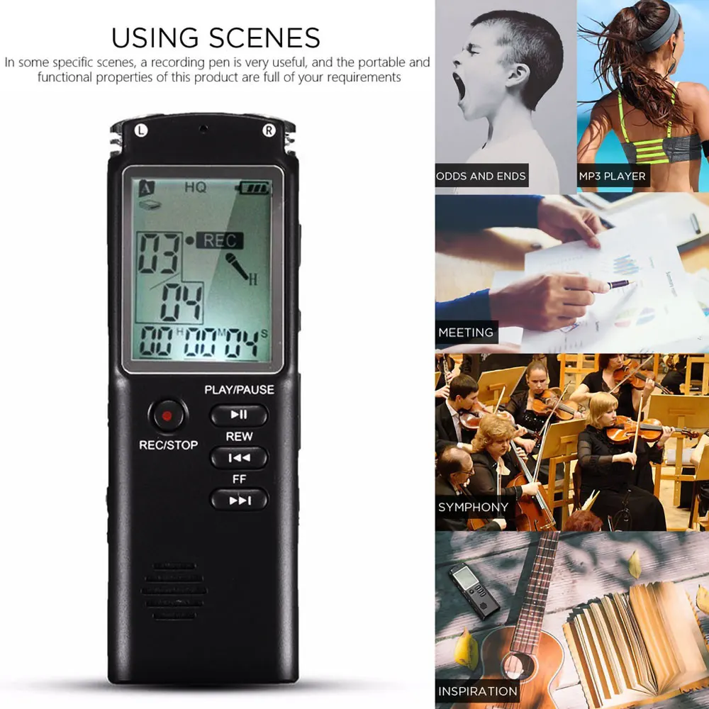 T60 16GB USB Pen Digital Voice Recorder Voice Activated Digital Audio Voice Recorder Mp3 player Dictaphone,Support TF-Card