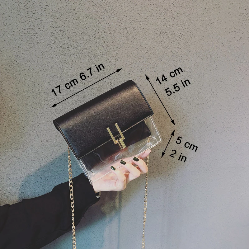 Elimetis Women Crossbody Transparent Bags For women 2018 with Phone Bag Case Summer Messenger Bag Small Shoulder Bag Transparent (1)