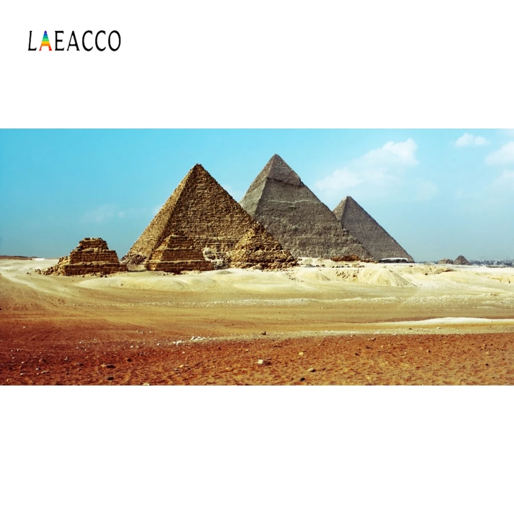 

Laeacco Pyramid Blue Sky White Cloud Baby Backdrop Photography Backgrounds Customized Photographic Backdrops For Photo Studio