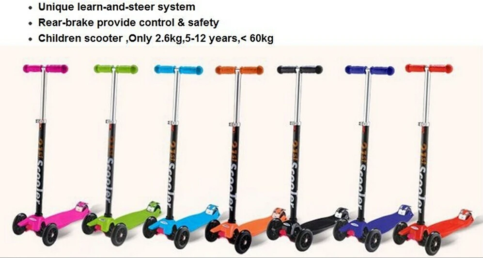 

Wholesale High quality Adjustable height Three-wheel Scooters Kids' Foot Scooters Liftable Children' Kick Scooter Free Shipping