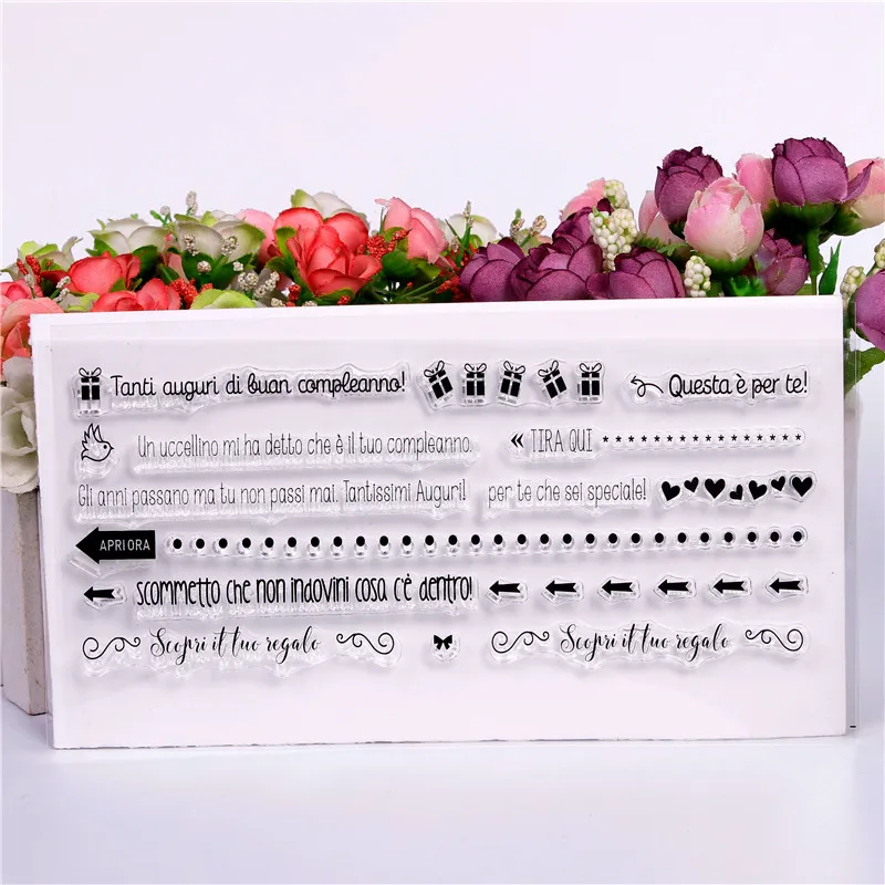 

Italian word fine blessing DLKSDI Transparent Clear Stamp DIY Silicone Seals Scrapbooking / Card Making/Photo Album Decoration